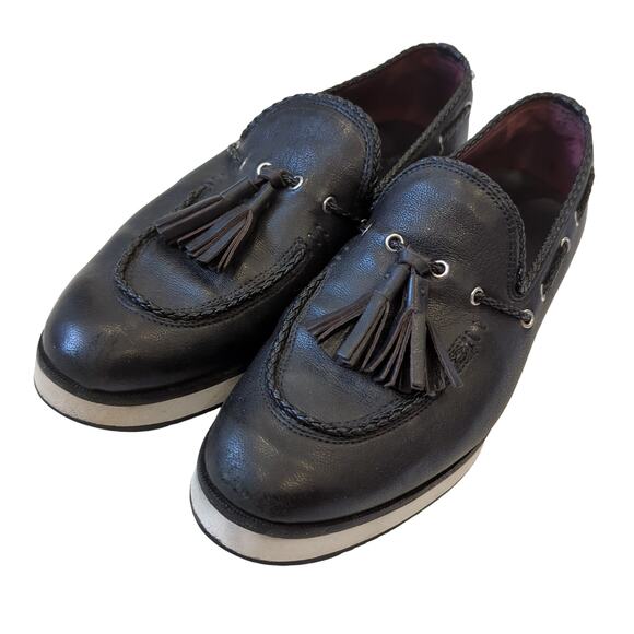rag & bone Shoes - rag & bone Mckenzie Tassel Loafer Platform Leather Black White Shoes 38 7.5